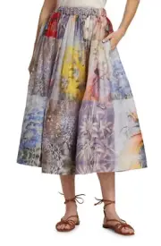 Zimmermann Botanica Book print Skirt Midi Size 0 (RRP 1100)