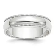 Solid 14K Yellow Gold White Gold 6mm Milgrain Men's/Women's Wedding Band Ring Size 11.5