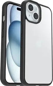 OtterBox Sleek Series Case for iPhone 15, Shockproof, Drop Proof, Ultra-Slim, Protective Thin Case, Tested to Military Standard, Clear/Black, No Retail Packaging