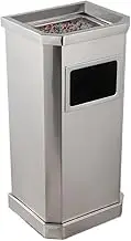 Outdoor Trash Can Stainless Steel Vertical Floor-Mounted Ash Column Hotel Lobby Shopping Mall Elevator Entrance Ashtray Square Outdoor Trash Can Outside Garbage can(D)