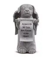 Pet Memorial Garden Statue Stone Always by my side forever in my heart Dog Angel