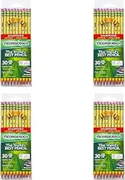 Ticonderoga Wood-Cased Graphite Pencils, 2 HB Soft, Pre-Sharpened, Yellow, (120 Pencils)