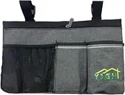 Wheelchair Side Bag with Cup Holder - Waterproof Armrest Storage Pouch with Reflective Strip for Wheelchairs, Walkers, Rollators & Electric Scooters |Ideal Mothers Day Fathers Day Gift