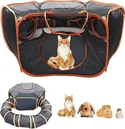 Outdoor Cat Enclosures Portable, Portable Cat Tent Outside Cat Playpen Enclosed, Pop-up Visual Mesh House, Cat Enclosure for Indoor Cats and Other Small Animals
