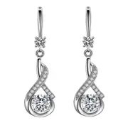 2PCS Copper Woman Fashion Jewelry Hollow Water Drop Hook Type Long Tassel Earrings