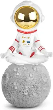 BRUBAKER Figurine Astronaut Cross-Legged on The Moon - 7.1 Inch Spaceman
