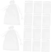 MOKKHNB 100Pcs Drawstring Organza Bags Sheer Pouches for Weddings Birthdays Christmas Elegant Packaging for Candy Jewelry Small Items
