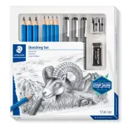 Mars Lumograph Art Set | Drawing Kit with Art Pencils, Drawing Pens, Eraser a...