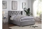Empress Premium PU Fabric Double Bed Frame Silver