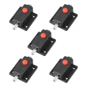 Door Bolt Lock, 2" ABS Sliding Barrel Keyless Latch w Switch Button 5pcs (Black)
