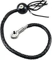 36" Long 1/2“ Diameter All Black Motorcycle Get Back Whip with NO. 8 Pool Ball
