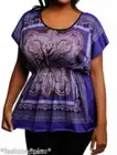 Plus Size Top Tunic Purple Blue Green 18 20 NWT