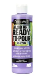 DecoArt Fluid Art Ready-To-Pour Acrylic Paint, Lavender Purple, 16 Fl. Oz.