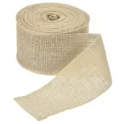 Burlap Ribbon, 3.9 Inch Wide Natural Jute Fabric Ribbon, 27 Yards