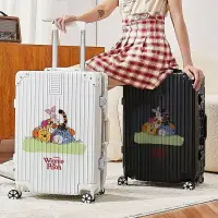 在飛比找樂天市場購物網優惠-維尼熊密碼行李箱 新款塗鴉行李箱 女 鋁框 密碼 拉桿箱 結