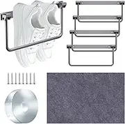 YWNYT 4PCS Foldable RV Shoe Rack with Wall Protector Double-sided Tape Wall-Mounted Aluminum Camper Shoe Storage Organizer Shelf for Various Shoes