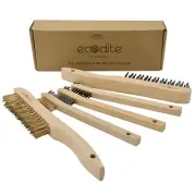 Wire Brush Set for Cleaning 5Pcs Stainless Steel Nylon Brass All Purpose Medi...
