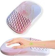 Emanya Ergonomic Large Mouse Pad Wrist Support with Massage Bump Dot Design for Wrist Rest Pain Relief - Non-Slip, Memory Foam Cushion Mousepad for Home & Office 12 x 8in (Leaves)
