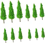12pcs Simulation Green Tree Festival Decor Home Adornment Home Ornament Creative Tree Decoration Mini Tree Decoration Mini Tree Toy Desktop Decoration Plastic Model Trees