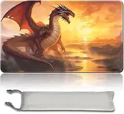 Board Game MTG Play Mats + Free Waterproof Bag, Stitched Edges, Smooth Rubber Surface, MTG PlayMat with Zones (an Original Angel of Flight Alabaster Playmat) (MTG (13) - No Zone)