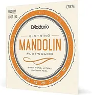 D'Addario EFW74 Flatwound Mandolin Strings, Stainless Steel, Medium, 11-36