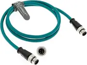 M12 D-Code 4 Pin Male to 4 Pin Male High Flexible Shielded Ethernet Waterproof Cat5e Cable for Industrial Camera 1M/3.28Ft
