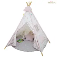 在飛比找momo購物網優惠-【midou】北歐兔兔森林加大兒童帳篷地墊組(兒童遊戲帳篷 