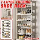 7 Tier Folding Shoe Rack for Easy Storage Space Saver Adjustable Shoe Organizer