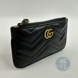 BRAND楓月 GUCCI 古馳 671773 黑金MARMONT一字零錢包 小皮件 皮夾 皮包 錢包