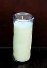 Olive Wax 18cm tall AUSTRALIAN LEMON MYRTLE & PAPAYA Scent Glass Candle Holder