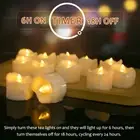 12pcs Flameless Flickering LED Tea Lights Candles with 6H Timer Battery Powered