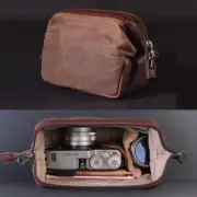 Leather Camera Bag Pouch Insert For Fuji Leica M Sony A7 Nikon Canon Panasonic