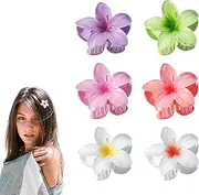 OUDQFCJ Pack of 6 Flower Hair Clips, Cute Acrylic Hair Clips for Women, Flower Hair Clip for Thick Hair, Claw Clip Can Be Used as a Girls