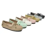 EVERAU® Women Leather Bow Casual Summer Moccasin Frida - White / AU Ladies 9 / AU Men 7 / EU 40