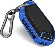 QBUC for KIA Key Fob Cover with keychian,TPU Protection Key Case Compatible with Telluride 2023 2024 2025 EV5 Sorento K4 K5 GT-Line Remote Smart Key Fob Protector (Blue)