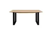 Divano Aconite Dining Table 180cm Solid Messmate Timber Wood Black Metal Leg - Natural