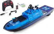 Carson 500108049 RC Police Boat 2.4G 100% RTR - Remote Controlled Boat, RC Boat, Remote Control Boat for Children and Adults, Includes Remote Control