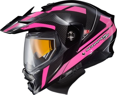 SCORPION EXO Exo AT960 Cold Weather Helmet Hicks Pink Fits XL With Dual Pane