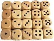 Generic 5X 20Pcs Wooden D6 Six Sided Dice 20mm for Role Playing Game Table Game Bar