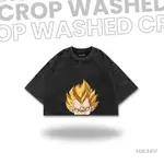 HIKARU CROPTEE 動漫 DRAGONBALL SUPER SAIYAN VEGETA 水洗露臍上衣 T 恤動