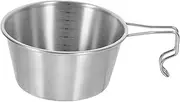 GANAZONO Camping Bowl Stainless Steel Water Cup with Handle Multi Functional Outdoor Camping Bowl for Soup Tea and Compact Design for Easy Storage and Use