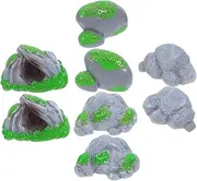 Toddmomy 8pcs Miniature Garden Decor Resin Rocks for Micro Landscape Lifelike Fairy Garden Ornaments