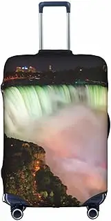 [Pvinnk] Niagara Falls Print Protective Luggage Cover Elastic Washable Suitcase Protector Travel Gear Protector, White, Small
