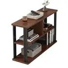 Icon Wood and Steel Sofa Side Table with Shelves (Black)