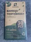 Navona 30 PCS Bamboo Toothbrushes Pack, Soft Bristles Toothbrushes 10 Colors