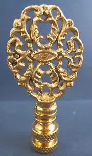 Lamp Finial Solid Brass Lace Oval Fancy Lampshade Finial Standard Thread T506