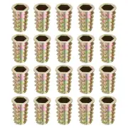 25Pcs Threaded Inserts, M10-1.5x25 Zinc Alloy Hex-Flanged Nut Threaded Inserts