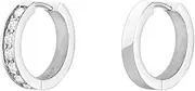 [Rosefield] Women's Crystal Silver-Tone Hoop Earrings, 1.6cm