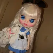 customized Blythe Factory Jointed Body Alice in Wonderland with Rabbit