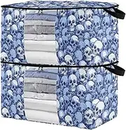 sanluoli 90L 2 Pack Under Bed Shoe Storage Organizer with Reinforced Handles, clear window Clothing Storage For Closet